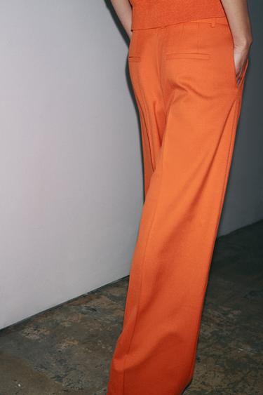 PANTALON LARGE À PINCES ZW COLLECTION - Oranges de Zara - Image 2