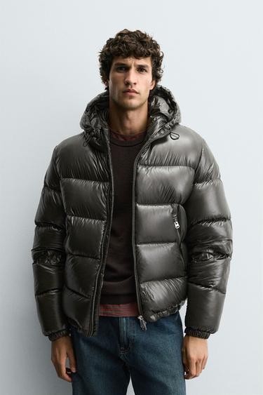 100% FEATHER WATER-REPELLENT DOWN JACKET - Dark khaki by Zara
