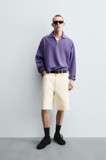 POLO RELAXED FIT TEXTURA - Morado de Zara - Imagen 0