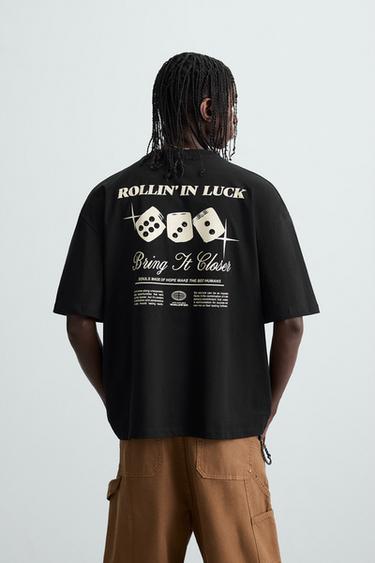 DICE PRINT T-SHIRT - Black by Zara - Image 2