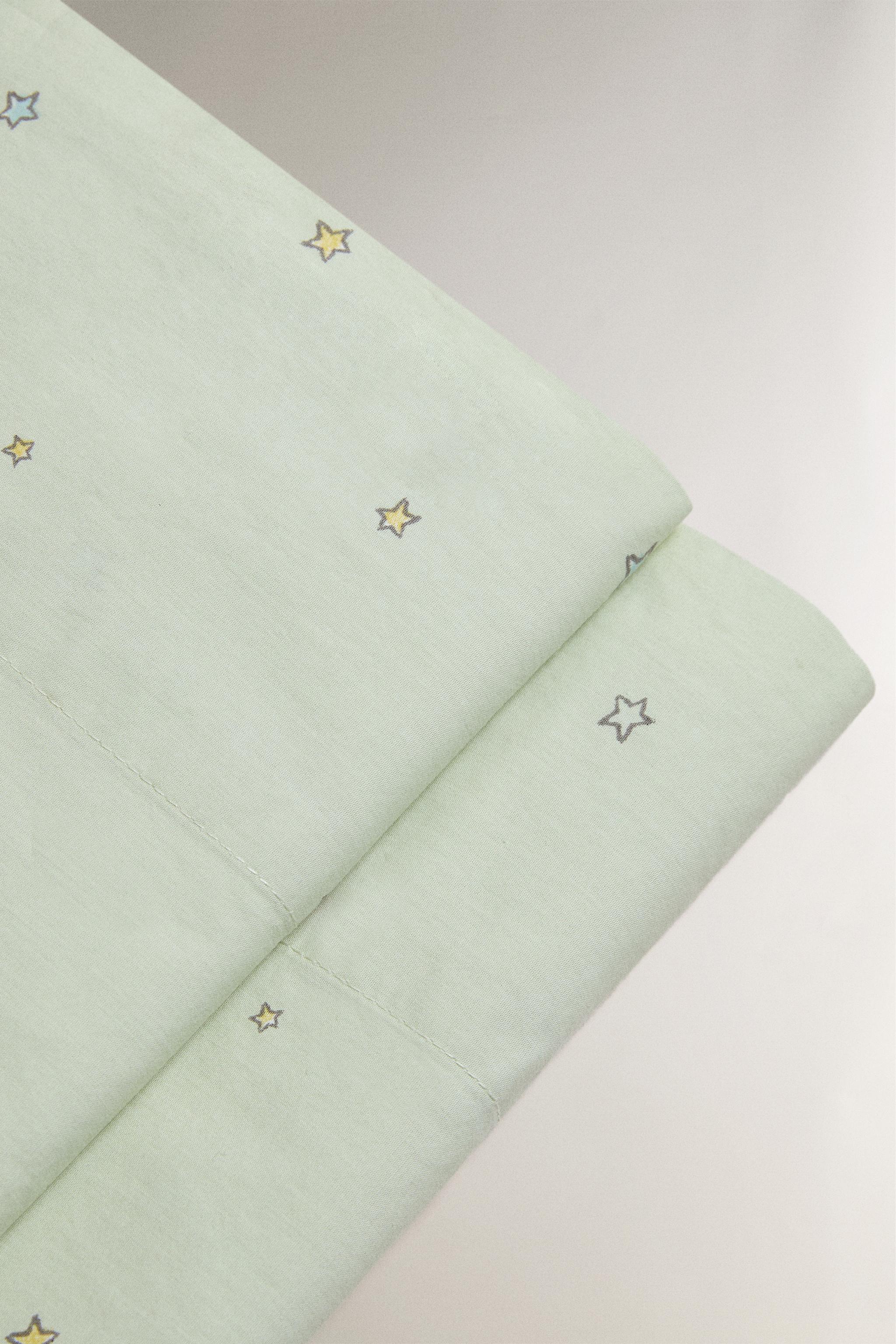 Детские топы Zara KIDS' COTTON STAR PRINT FLAT SHEET — фото 4