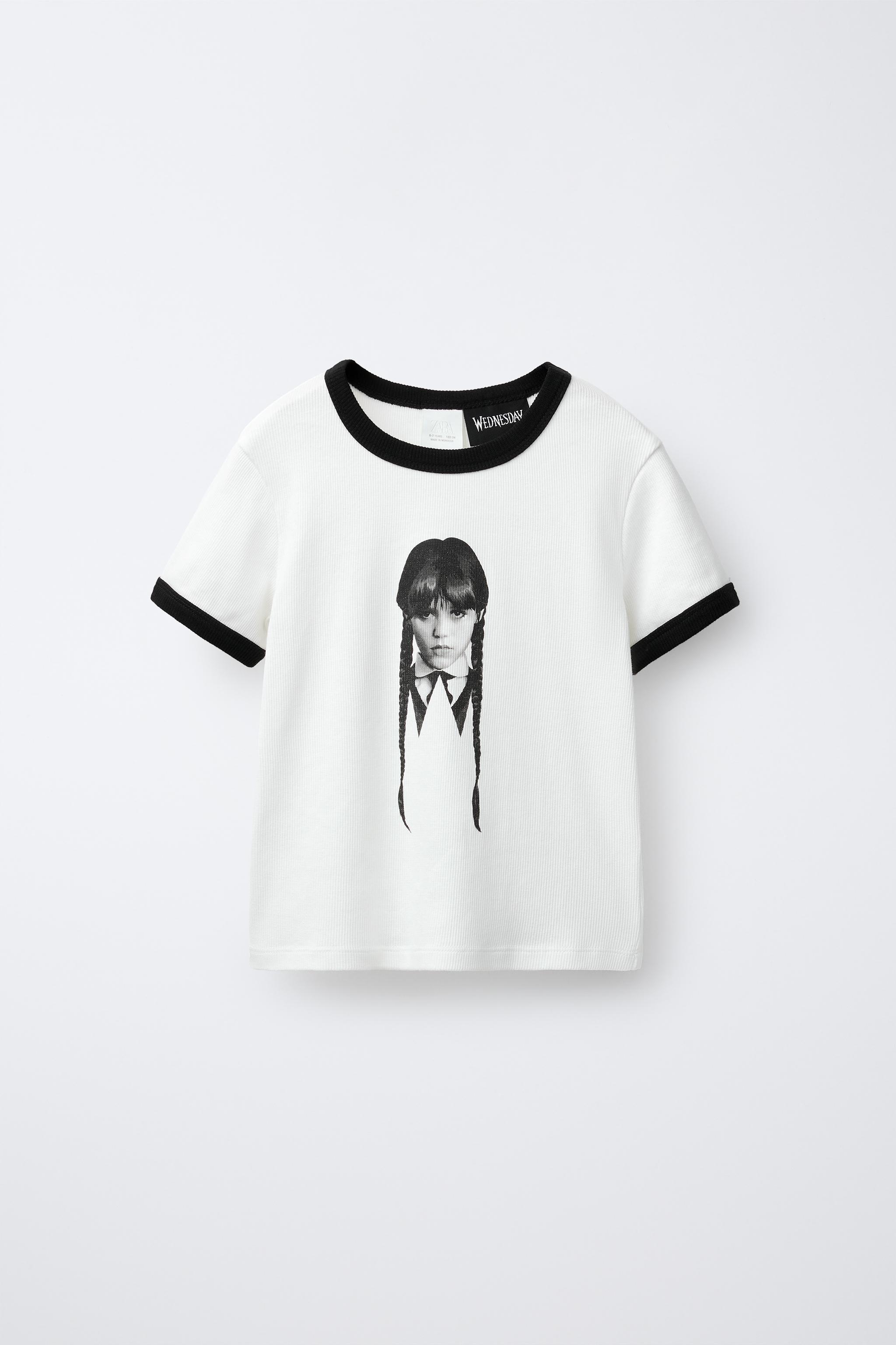 WEDNESDAY © RIBBED T-SHIRT - White | ZARA Canada
