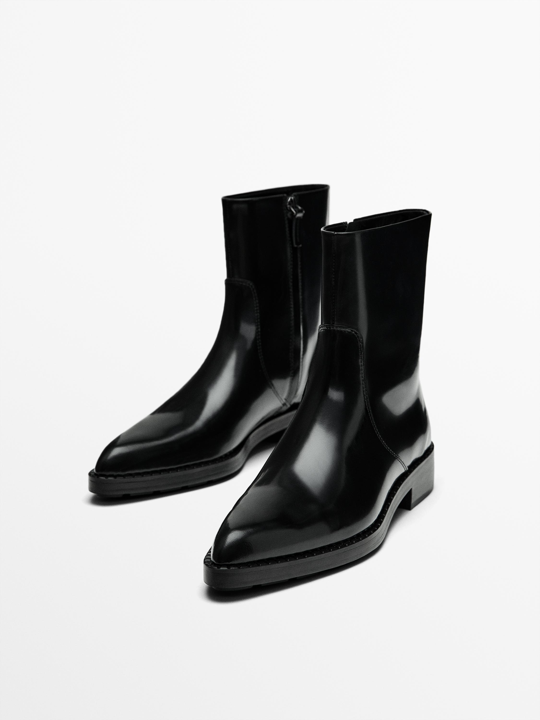 flat nylon ankle boots zara