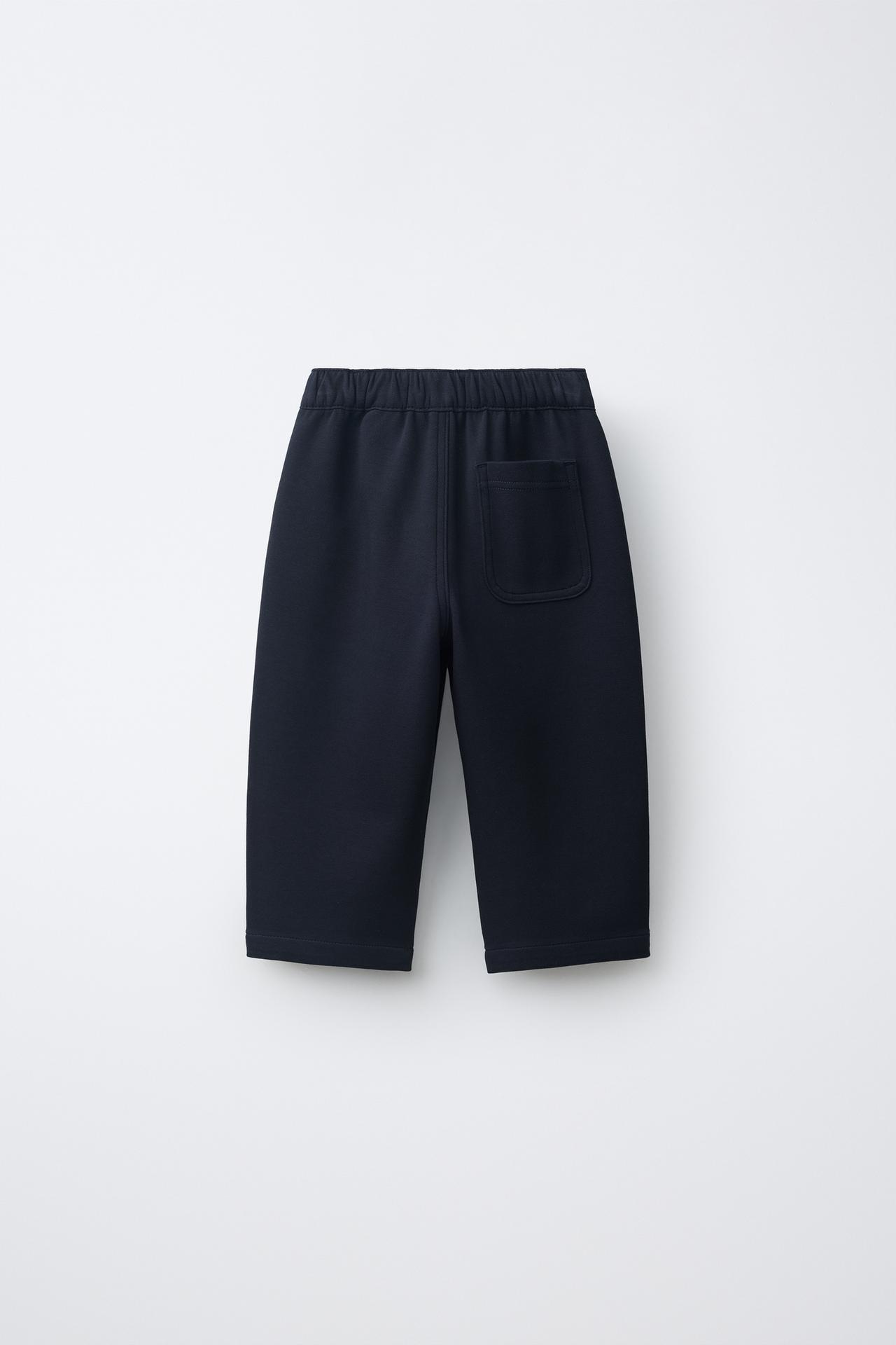 SOLID COMFORT PANTS — Navy blue