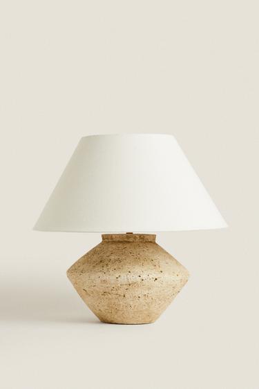 LAMPE DE TABLE BASE FAÏENCE FORMAT MOYEN - écru-blanc de Zara