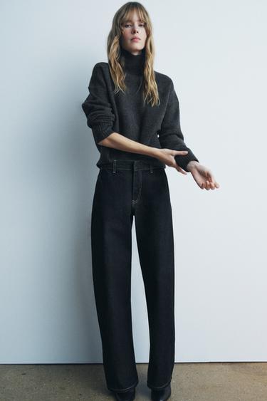 SOFT KNIT HIGH NECK JUMPER - Dark grey by Zara