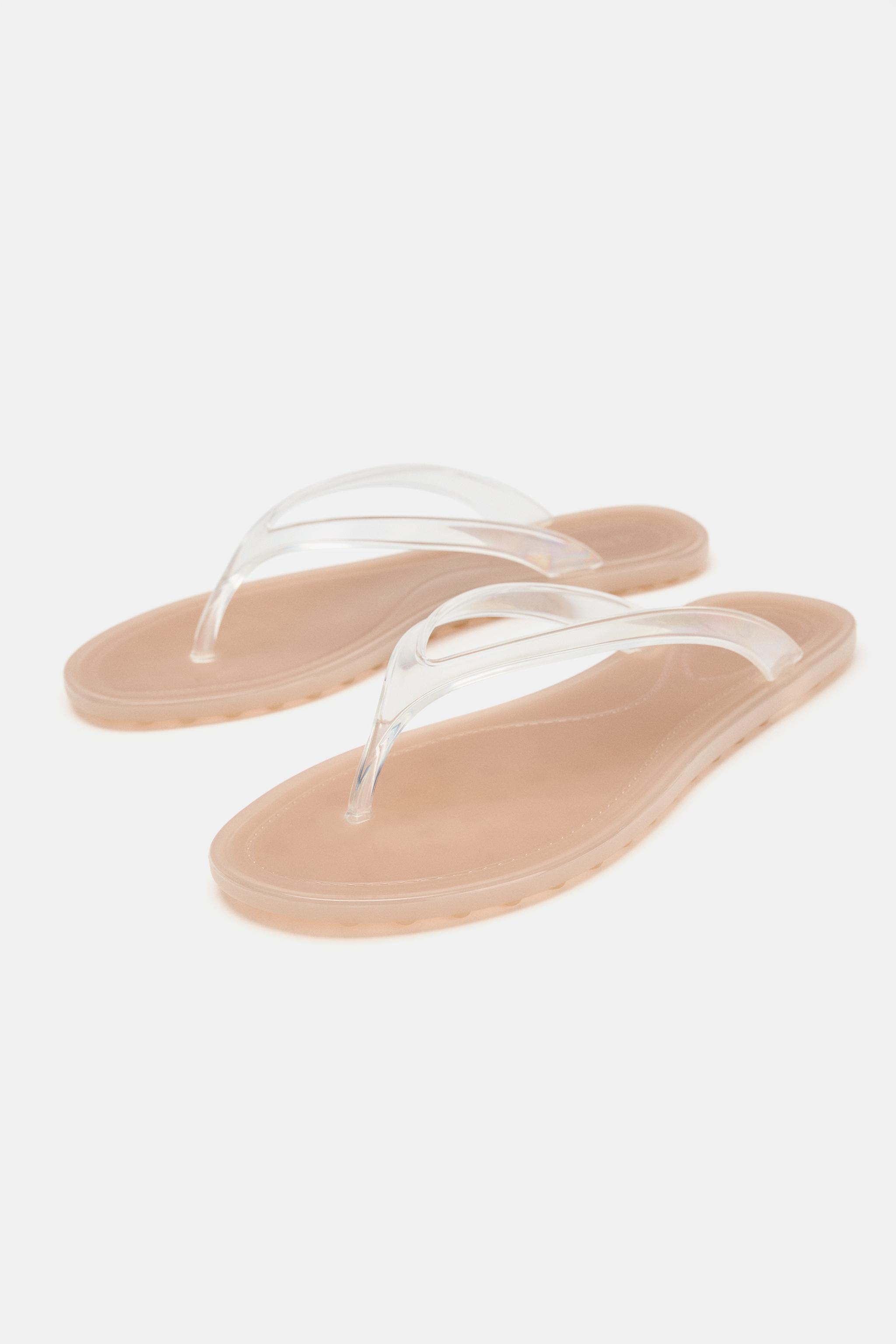 Женские сандалии Zara VINYL SLIDE SANDALS — фото 4