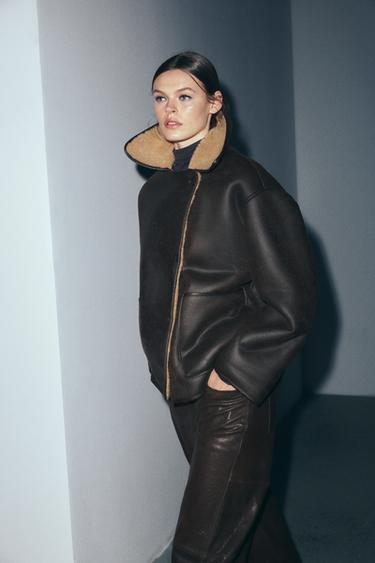 ZW COLLECTION DOUBLE-FACED JACKET - Brown / Ecru by Zara - Image 2