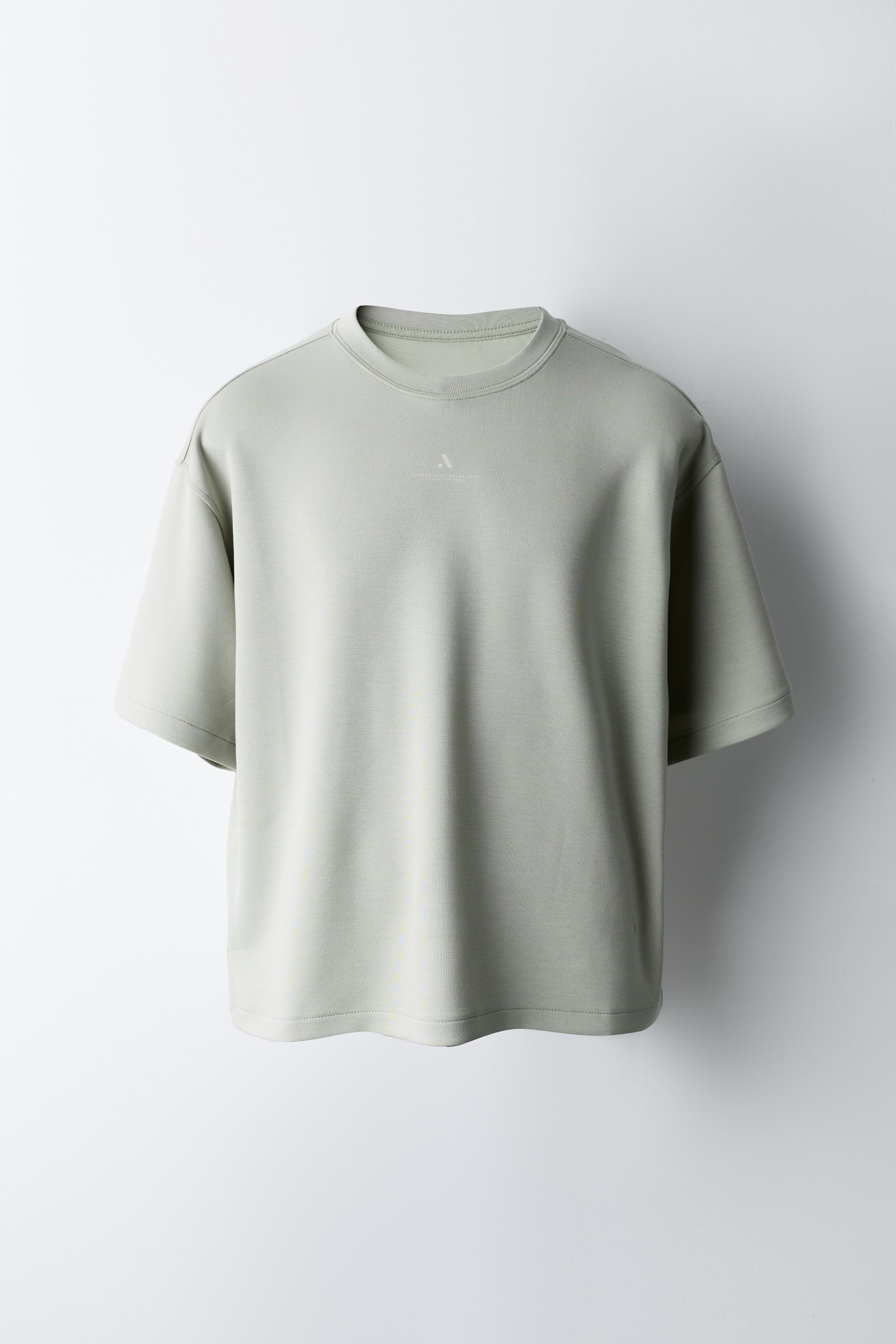 SPORTY TEXT T-SHIRT — Light mint green