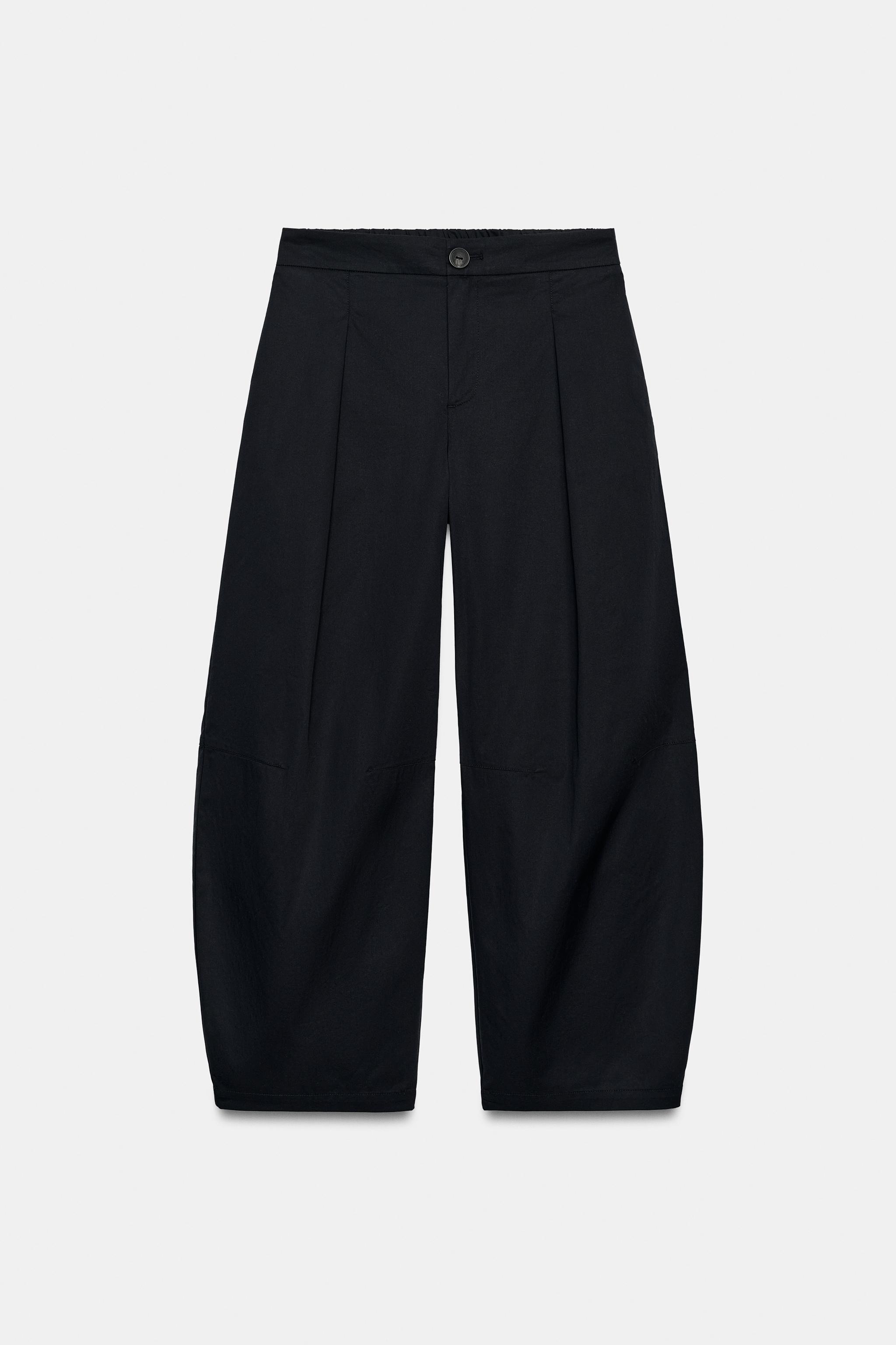 Zara Poplin Barrel Pantolon görsel 8