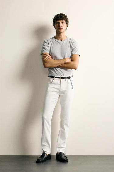 BASIC SLIM FIT JEANS - Oyster-white by Zara