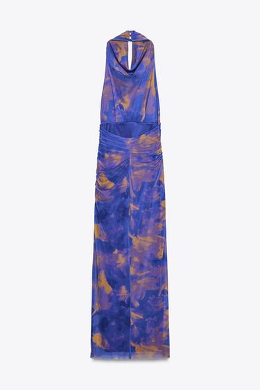 ROBE LONGUE EN TULLE IMPRIMÉ - Violet de Zara - Image 6