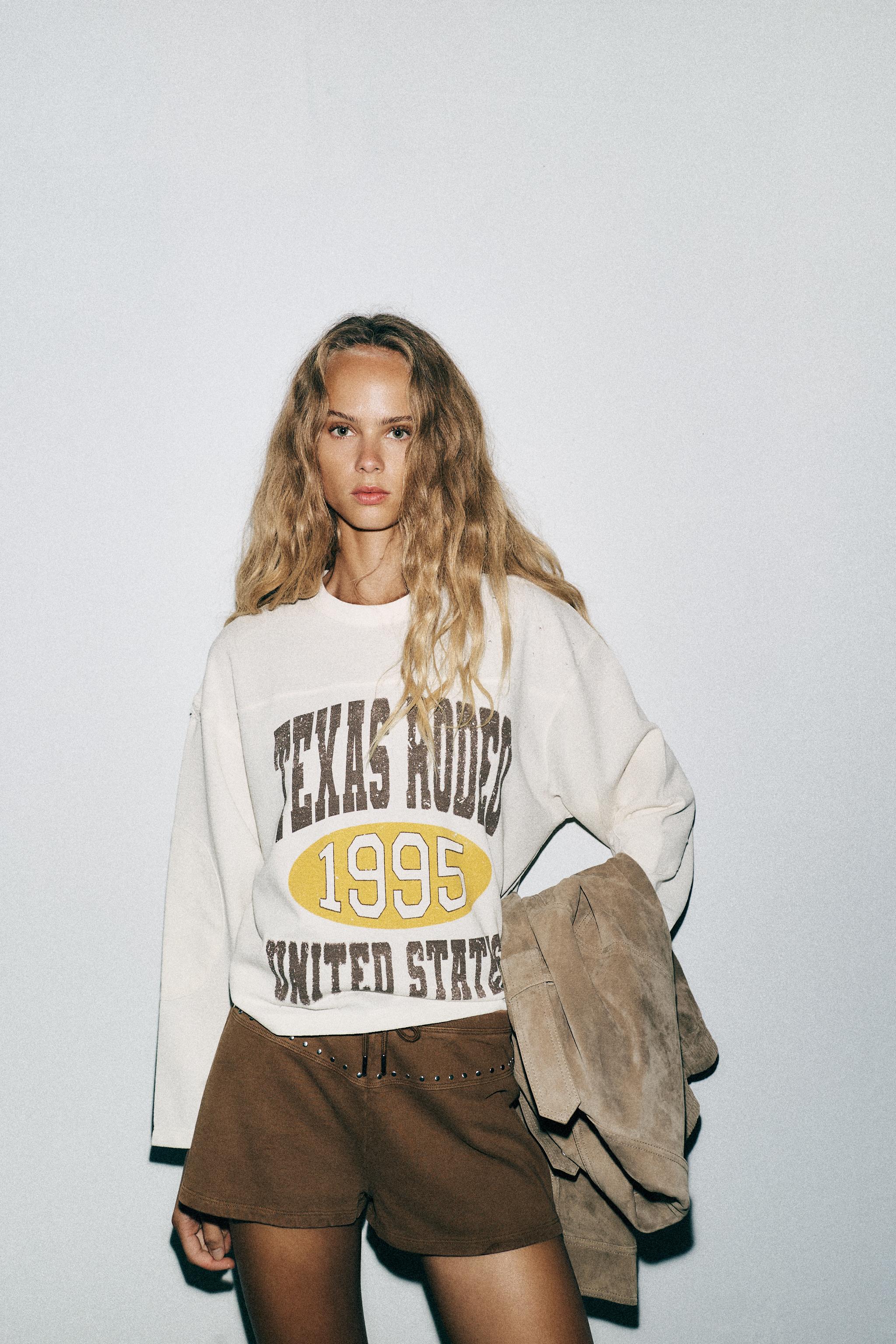 on スウェット ホワイト レディースS ホワイトスウェットシャツ - レディース | ZARA