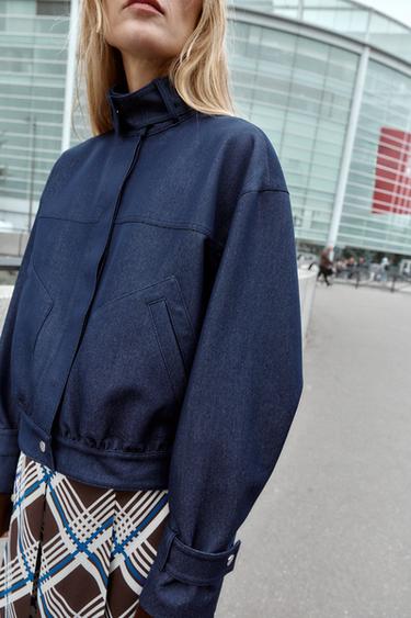 HIGH-NECK BOMBER JACKET - Indigo by Zara