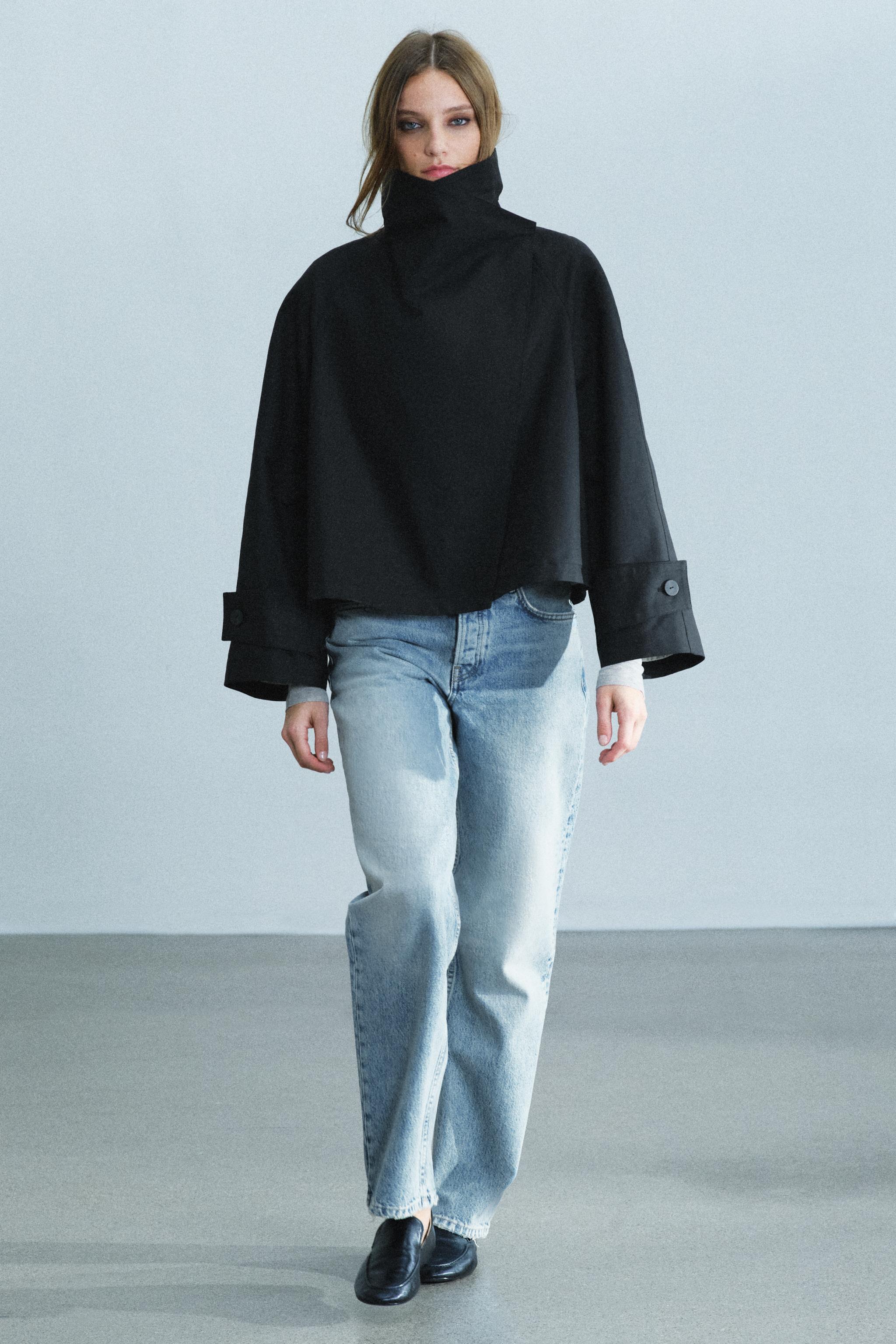 Zara ZW COLLECTION KISA DİK YAKALI TRENÇKOT