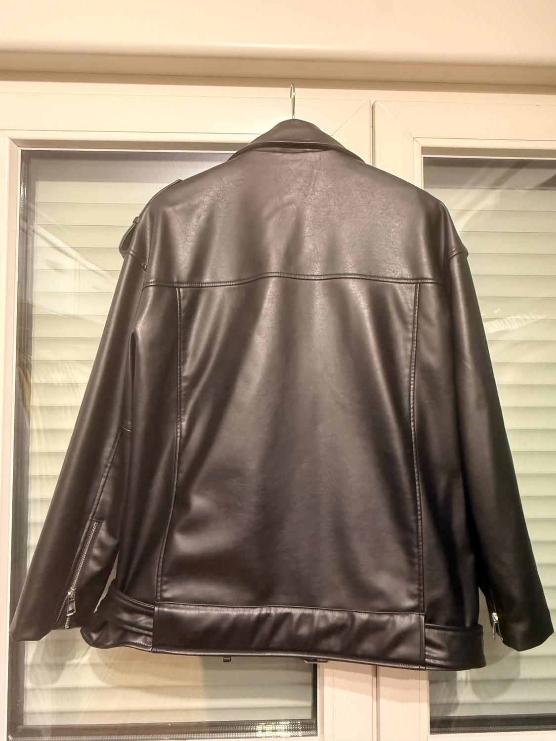 FAUX LEATHER OVERSIZE BIKER JACKET - Image 2