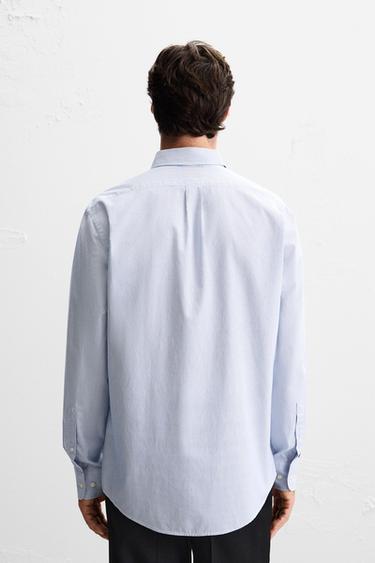 STRIPED TEXTURED SHIRT - Blue/White by Zara - Image 2