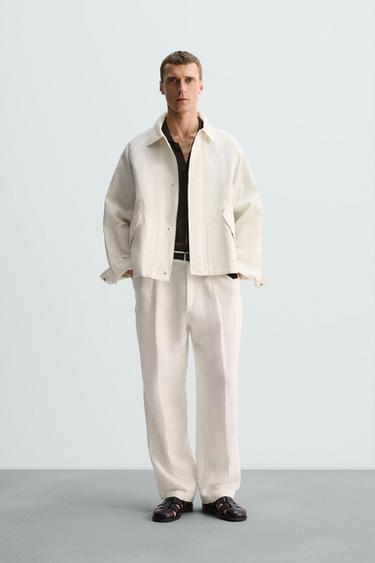 CAZADORA ALGODÓN - LINO LIMITED EDITION - Blanco roto de Zara - Imagen 0