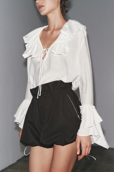 SHORTS BALLOON ZW COLLECTION - Chocolat de Zara - Image 1