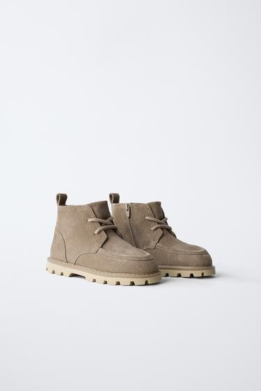 LEATHER BORDÓN BOOTS - Taupe Grey by Zara