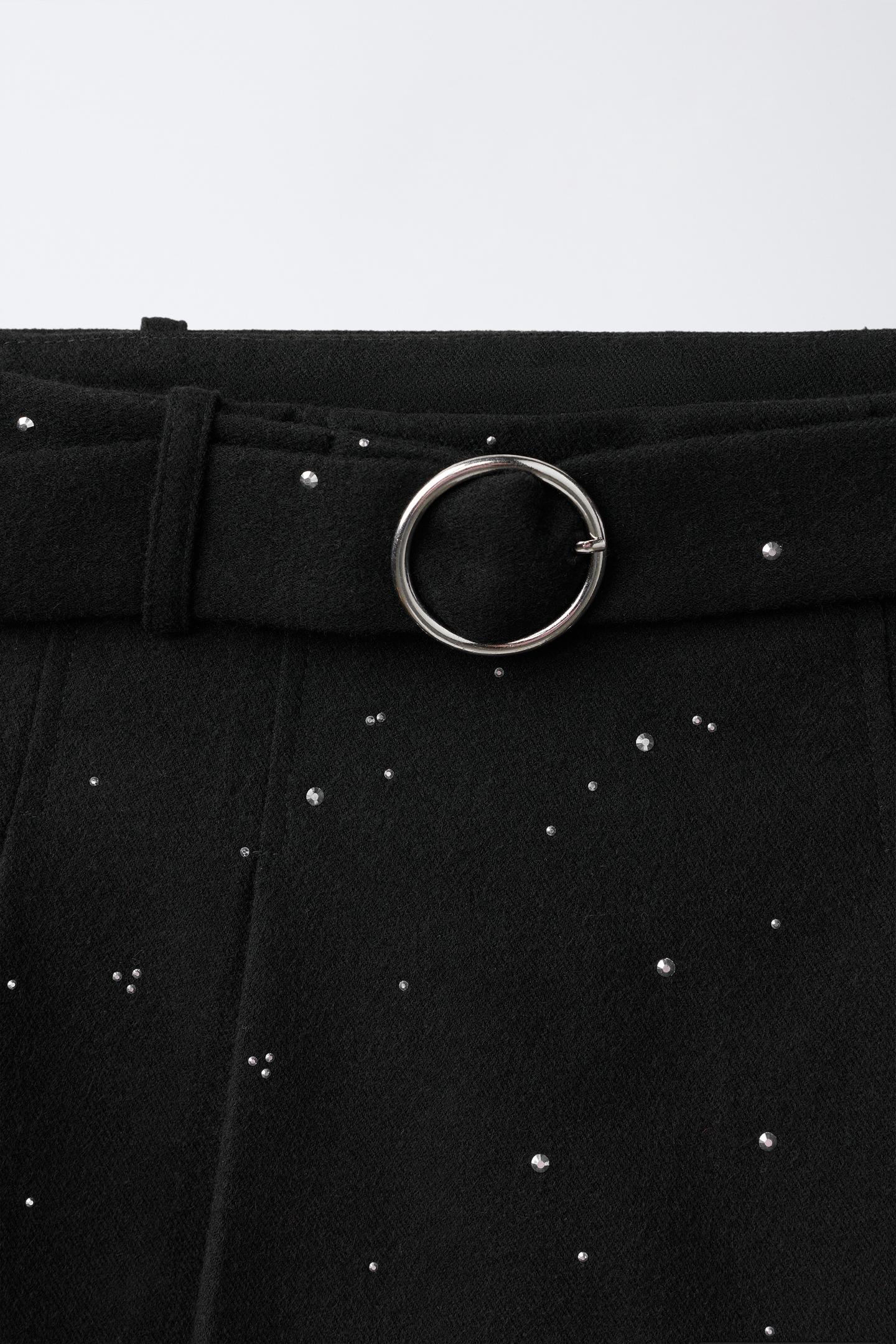 Детская юбка Zara Rhinestone Belt, цвет: Чёрный — фото 3