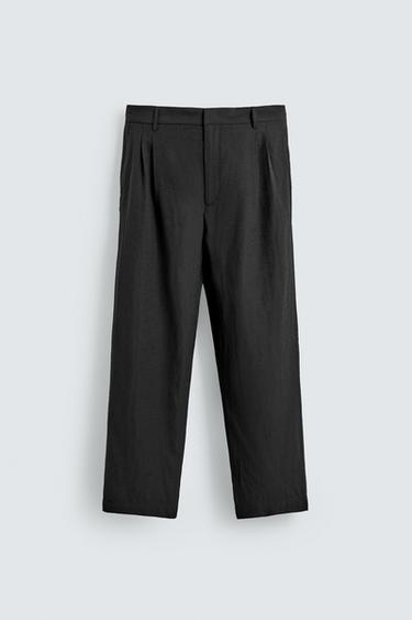 リラックスフィットプリーツスーツパンツブラックZaraのリラックスフィットプリーツスーツパンツ - ブラック 