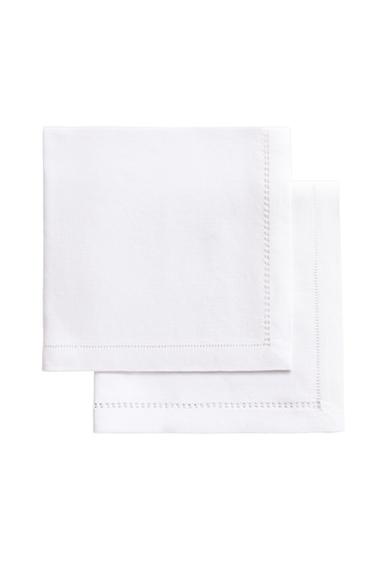 PACK OF HEMSTITCHED EMBROIDERED NAPKINS (PACK OF 2) - White by Zara