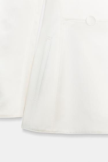 SATIN PEPLUM BLAZER - Oyster-white by Zara - Image 2