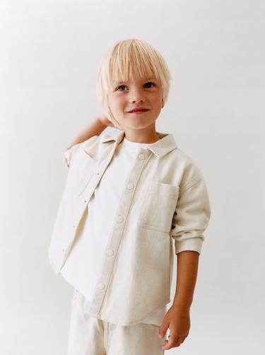 FLOWING OVERSHIRT WITH SNAP BUTTONS - Ecru by Zara