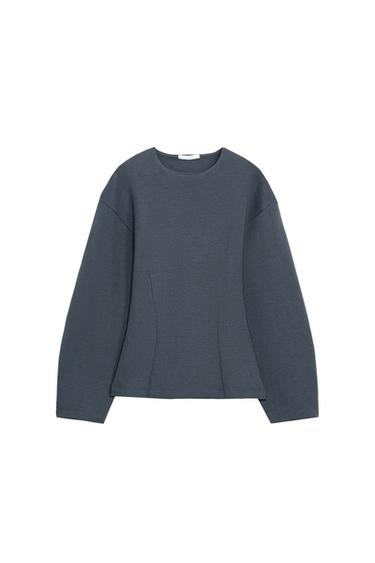 Zara INTERLOCK JUMPER WITH DARTS - Dark gray