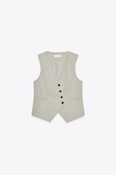ASYMMETRIC WAISTCOAT - Sand by Zara