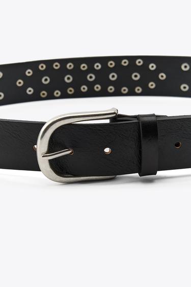 LEATHER ANIMAL PRINT BELT - Black by Zara - Image 2