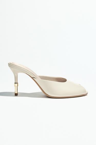 صندل MULE - أبيض صدفي by Zara
