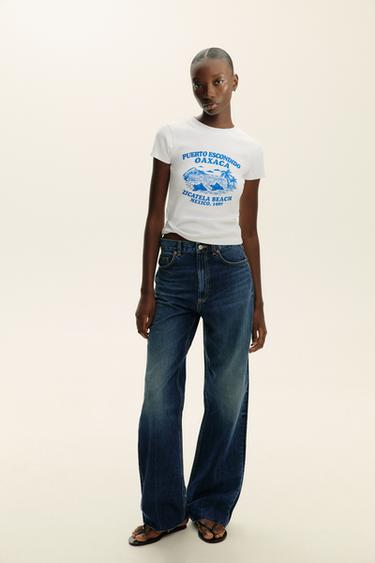 Zara TEXT PRINT T-SHIRT - White - Image 0