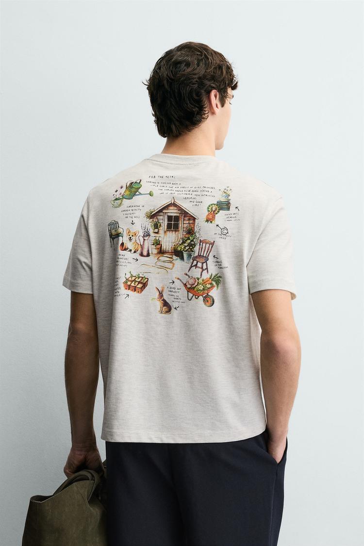 ZARA CONTRAST PRINT T-SHIRT