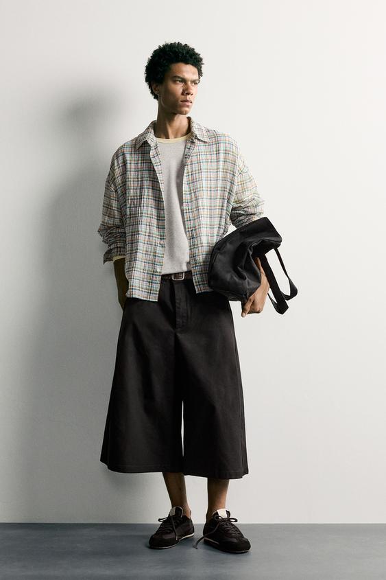 CAMISA RELAXED FIT AOS QUADRADOS - Multicolor da Zara - Imagem 0
