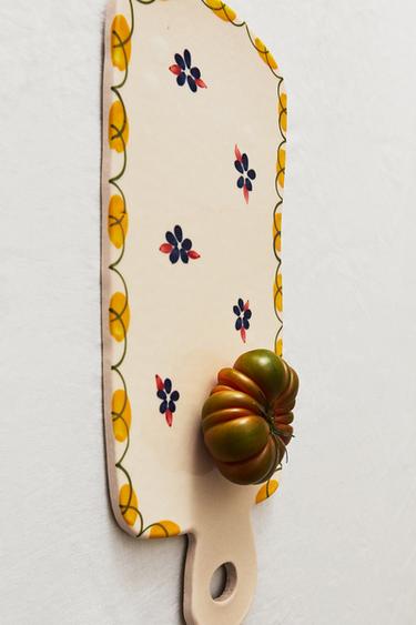 Zara FLORAL CUTTING BOARD - Green