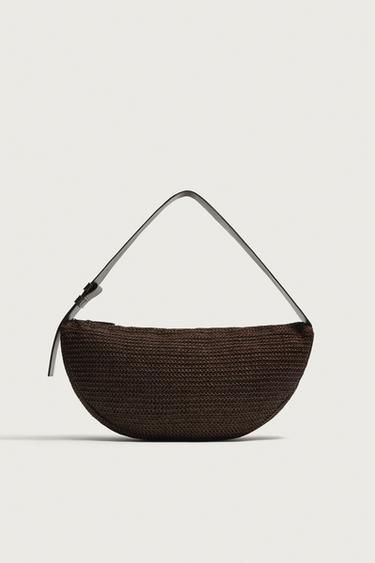 BOLSO DE HOMBRO TRENZADO - Marrón de Zara