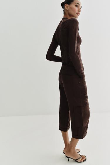 JACQUARD CARDIGAN - Brown by Zara - Image 4