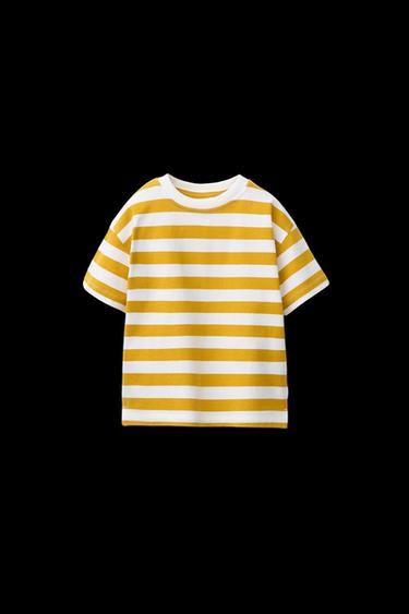 CAMISETA RAYAS - Ocre de Zara - Imagen 0