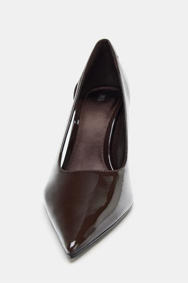 HIGH-HEEL SHOES WITH SIDE CUT-OUTS - Chocolate Brown by Zara - Image 4