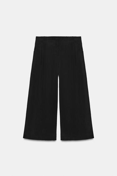 Zara PLEATED CULOTTES - Black