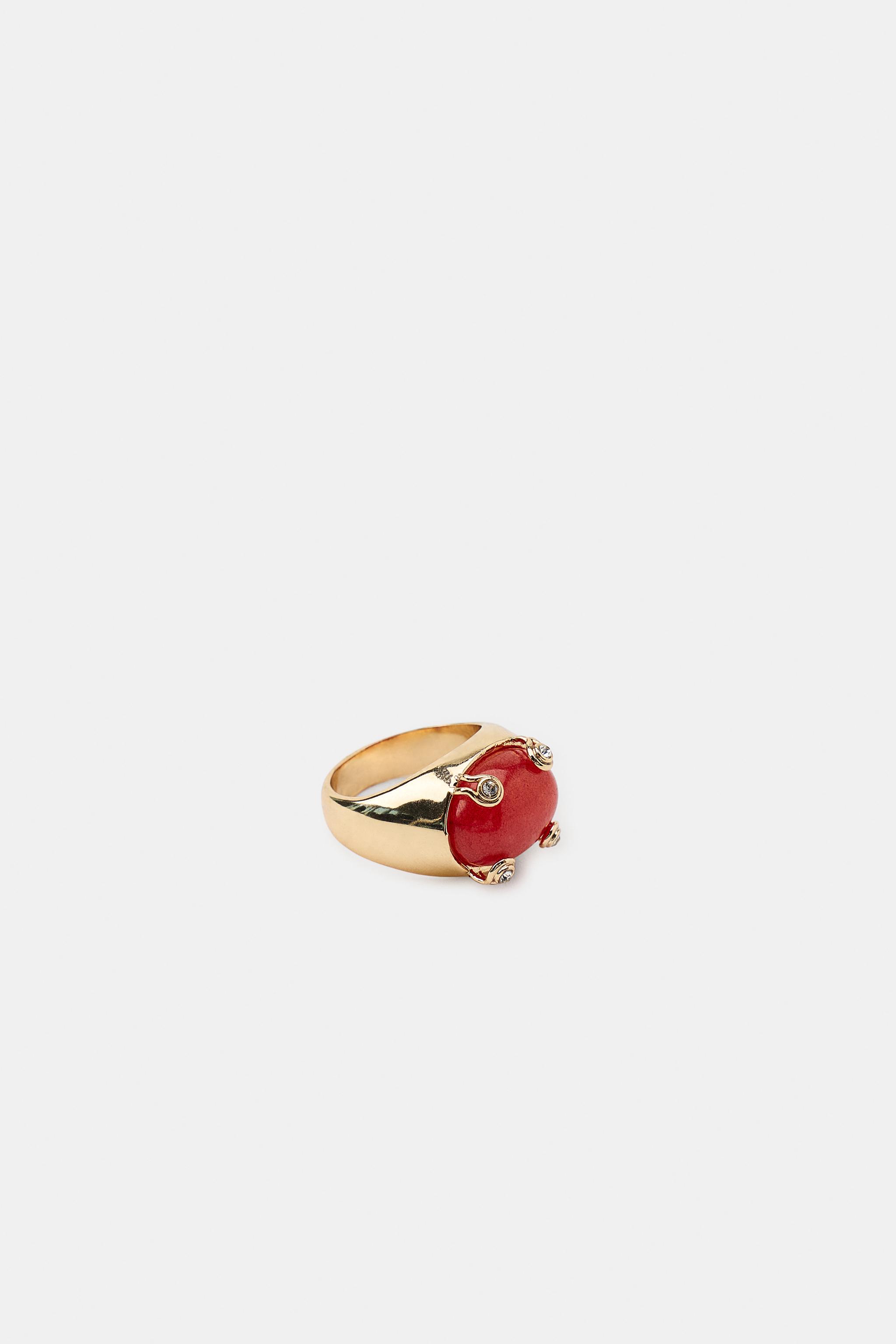 BAGUE MÉTALLIQUE À PIERRE