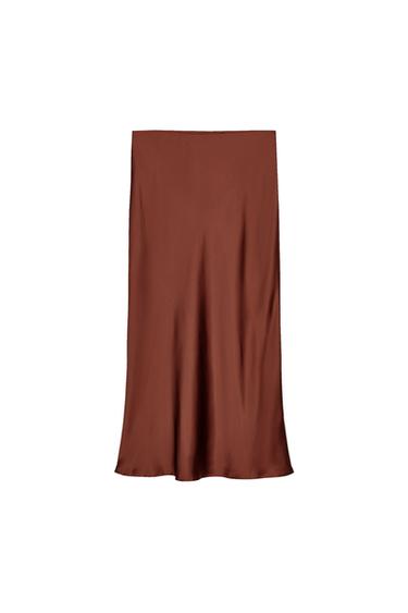 SATIN MIDI SKIRT