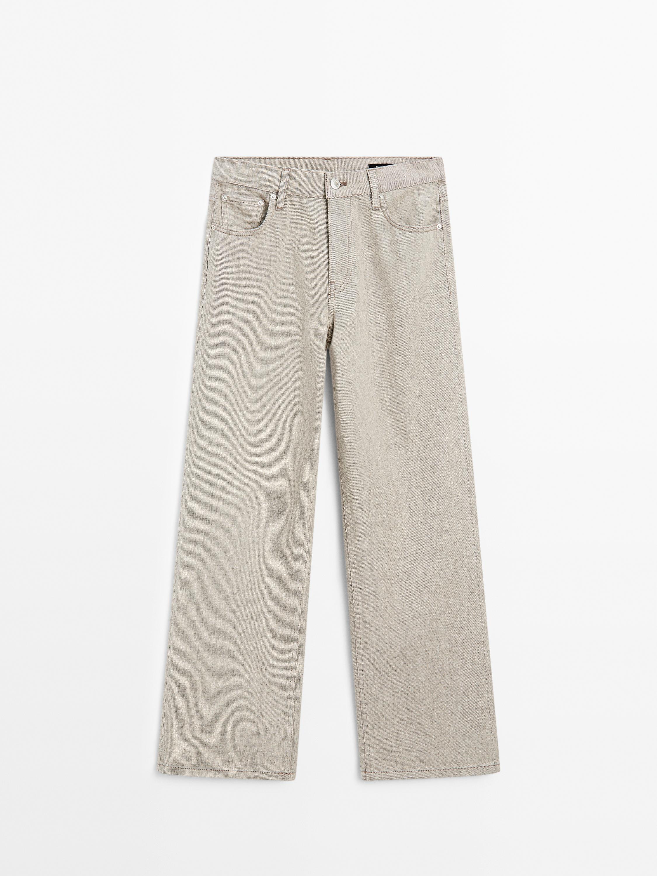 Jean wide leg taille moyenne