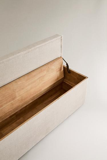 BANQUETTE RANGEMENT BOIS ET LIN - Beige clair de Zara - Image 4