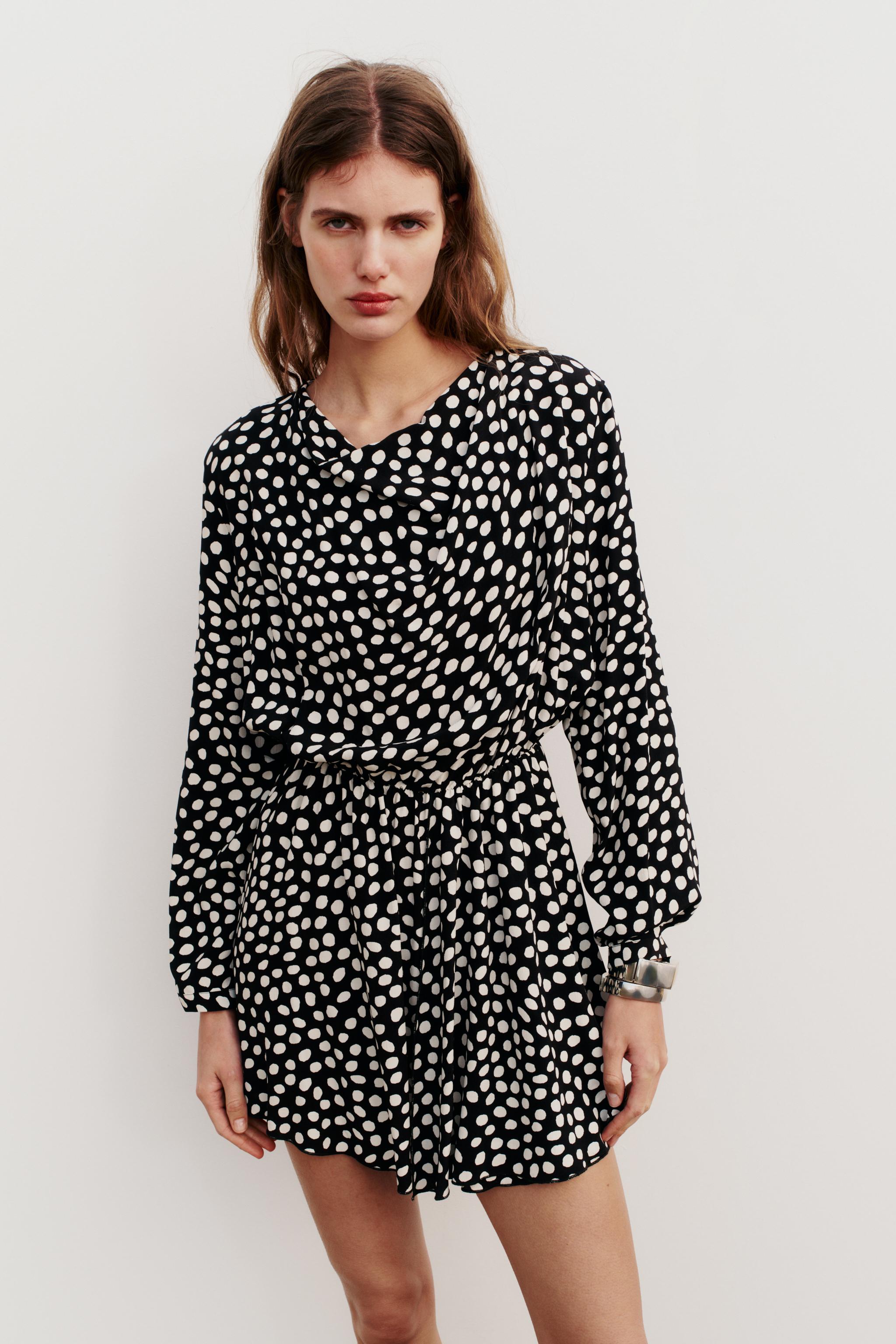 Zara red polka hot sale dot midi dress