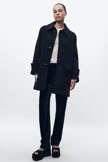 ПАЛЬТО ИЗ СМЕСОВОЙ ШЕРСТИ MANTECO С ЗАСТЕЖКАМИ-ТОГГЛ — ZW COLLECTION — МОРСКОЙ СИНИЙ от Zara — изображение 0