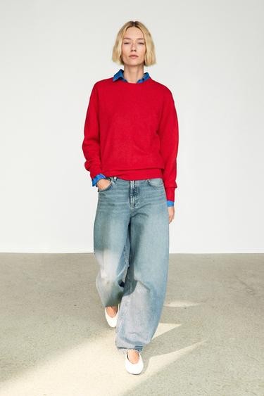 Zara 100% cashmere long sleeve sweater - Red