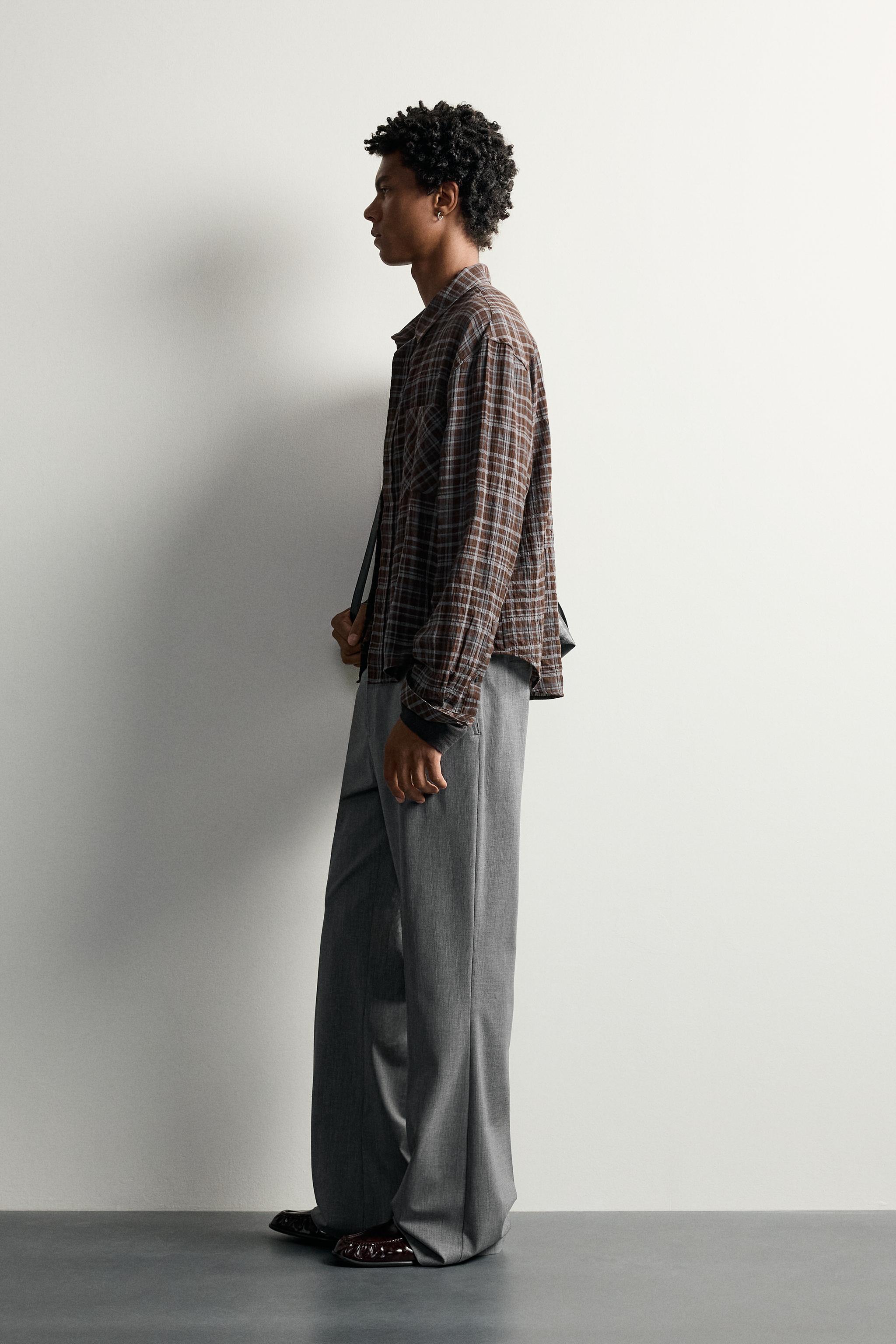 CROPPED FIT PLAID SHIRT